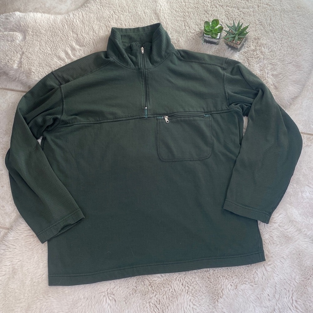 Patagonia Pullover Half Zip Fleece Regulator R Green Made in USA Large Vintage
